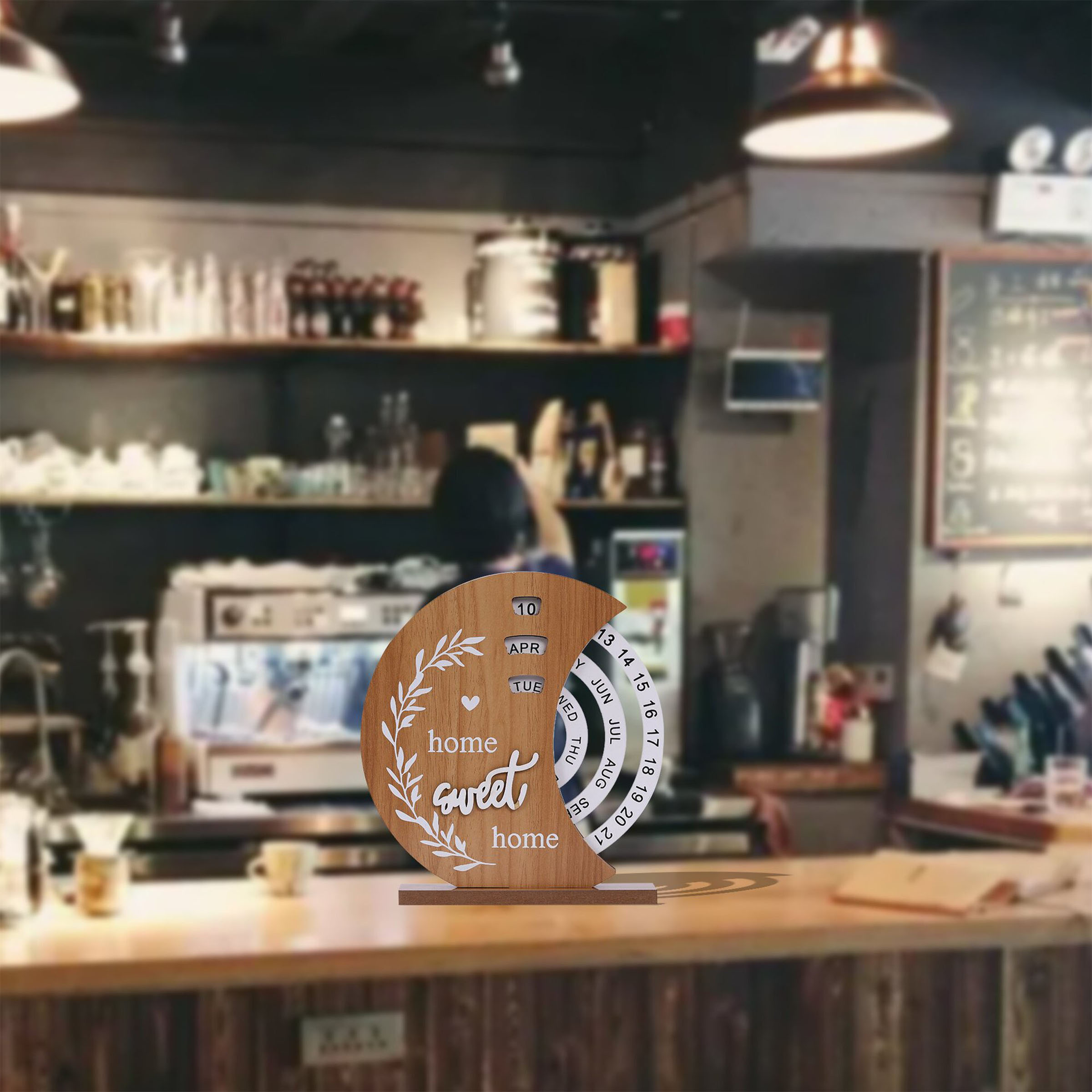 Elegant Boxwood Perpetual Calendar with Adjustable Dials 5