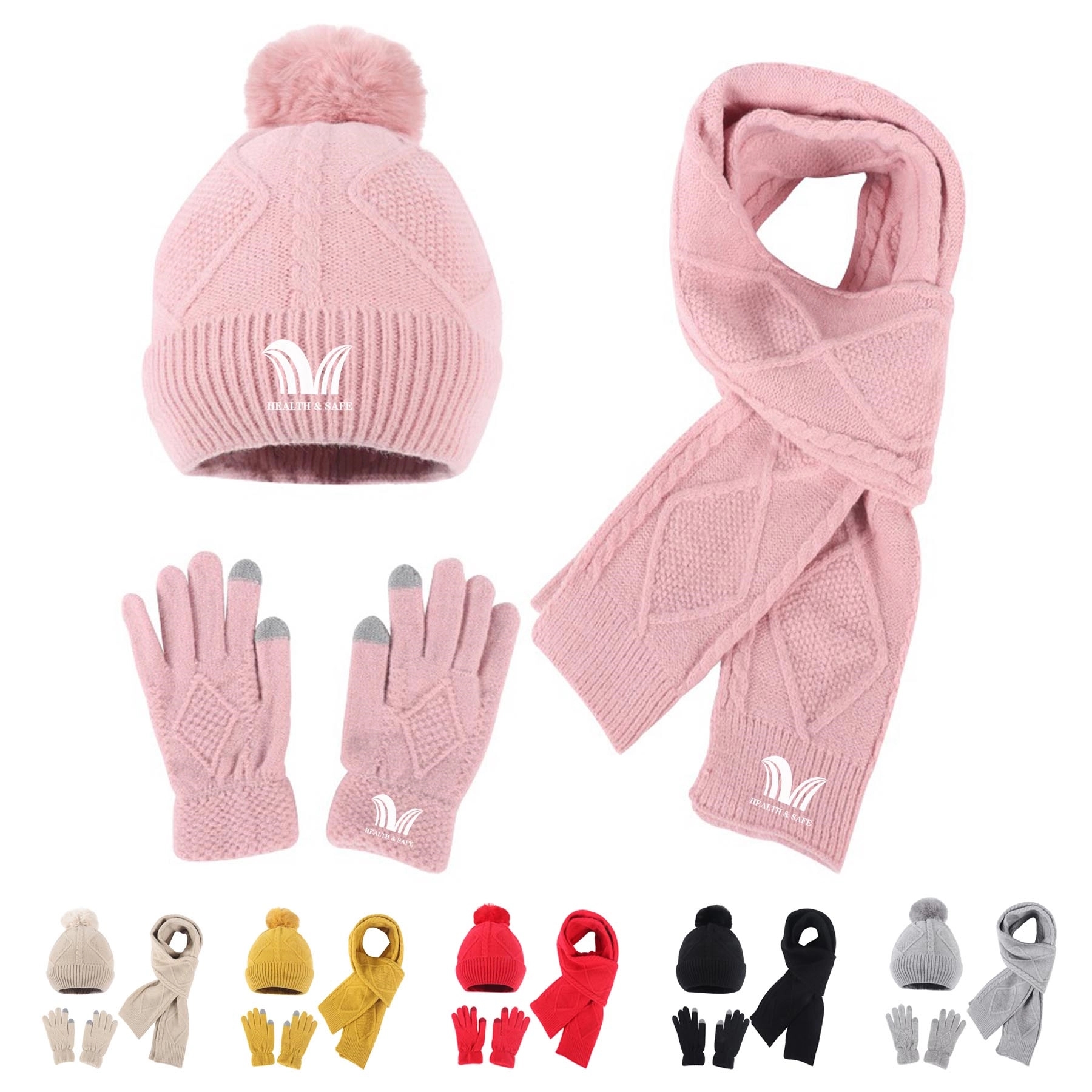 3Pcs Winter Scarf Set 3