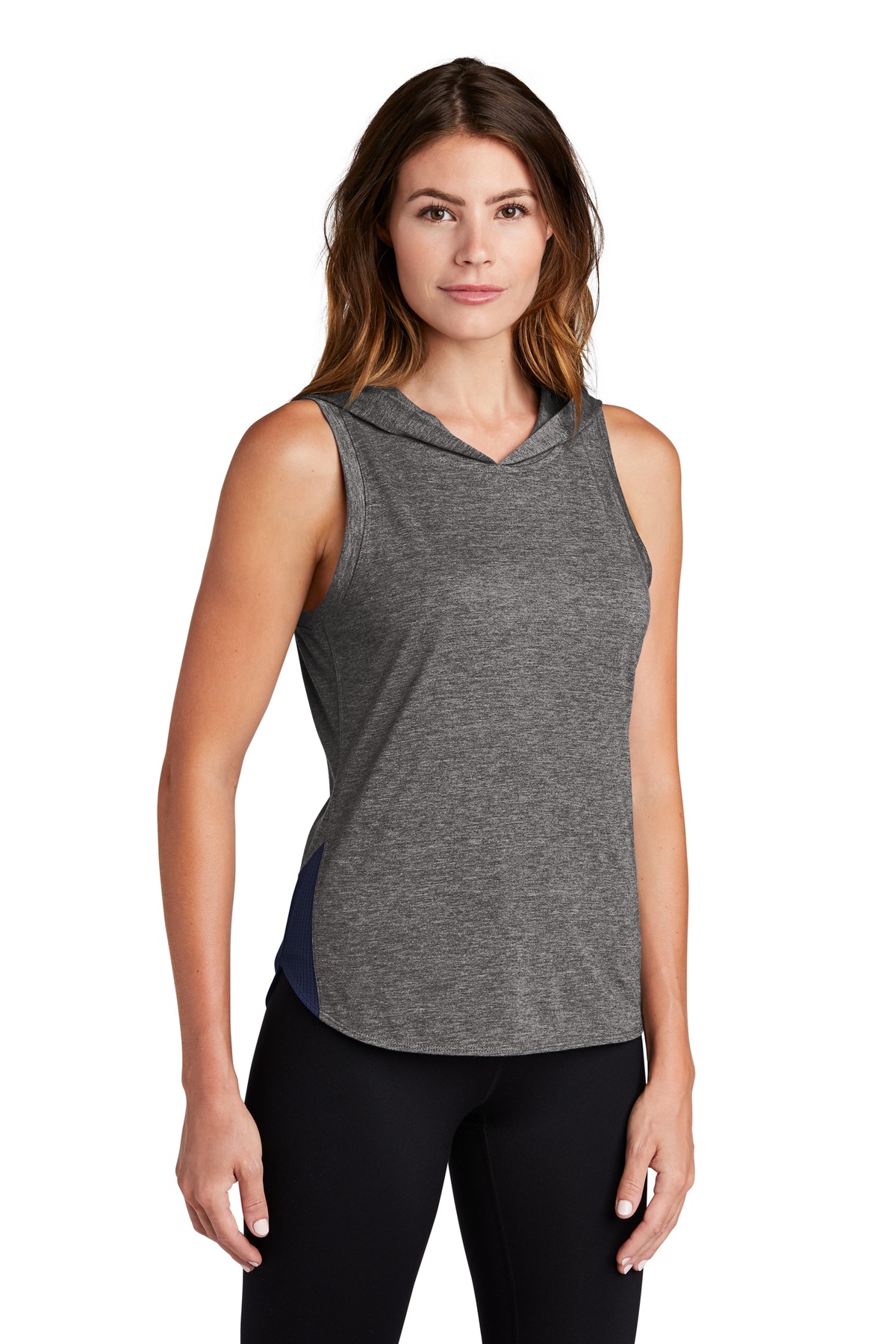 Sport-Tek Women's PosiCharge Tri-Blend Wicking Draft Hoodie Tank. LST410 42