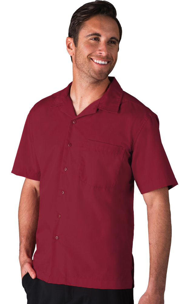 Men's Solid Poplin Camp Shirt 16