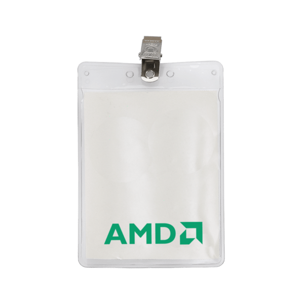 3" x 4" Printed Vertical Vinyl Pouch with Bulldog Clip 3