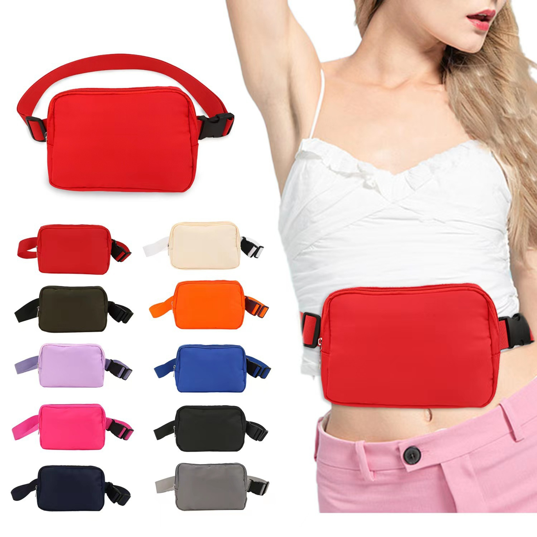 Adjustable Strap Waist Pouch Fanny Pack 2
