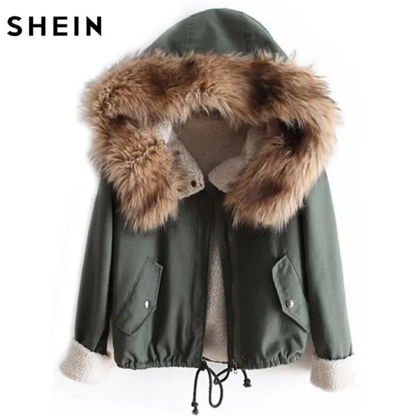 Autumn/Winter Parka with Faux Fur Hood 6