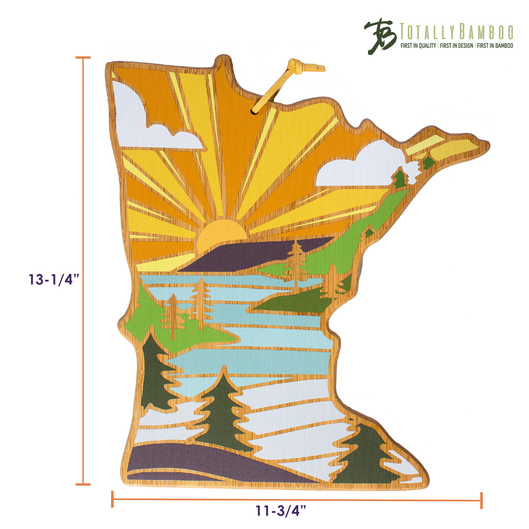 Minnesota State Shaped Serving and Cutting Board with Artwork by Summer Stokes 6