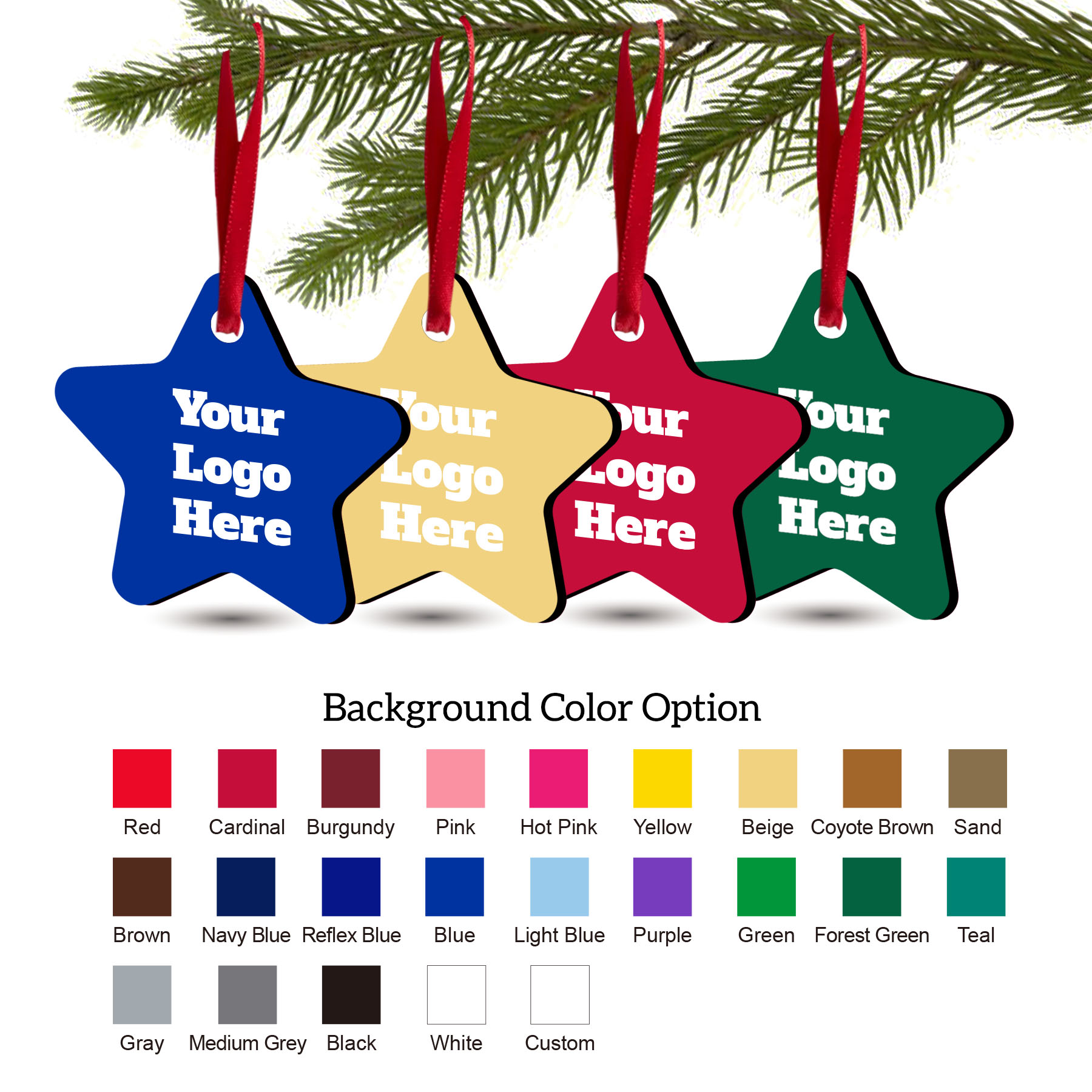 Free Shipping Solid Color Christmas Ornament - Star 18