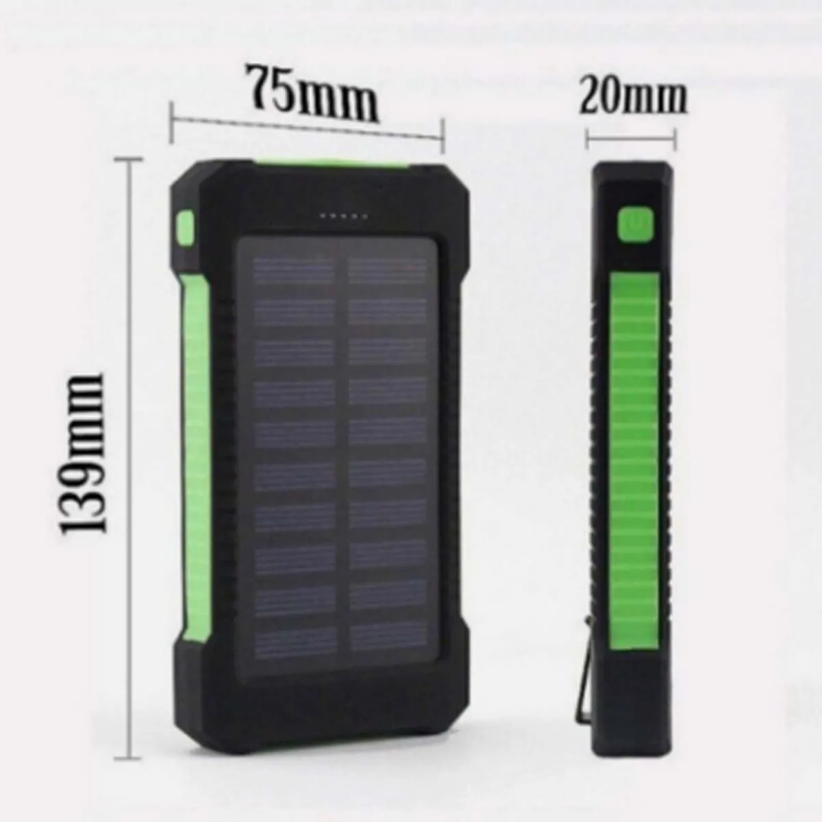 10,000-mAh Solar Power Bank W/ Flashlight compass Carabiner 5