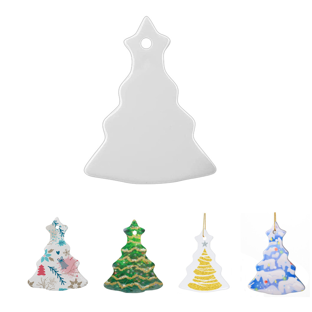 Christmas Tree Shape Ceramic Christmas Ornament 4
