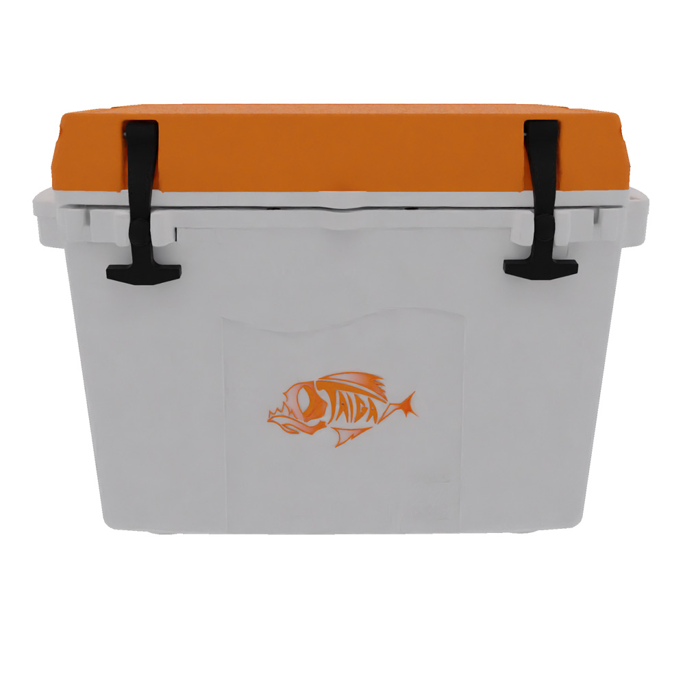 Taiga 27 Quart Cooler: Custom molded Logo, Custom PMS Color 13