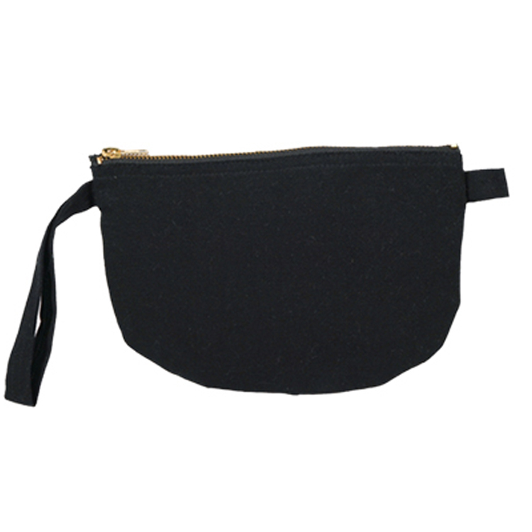 Super Sale- Black U Shape Brass Zipper Cotton Bag 2
