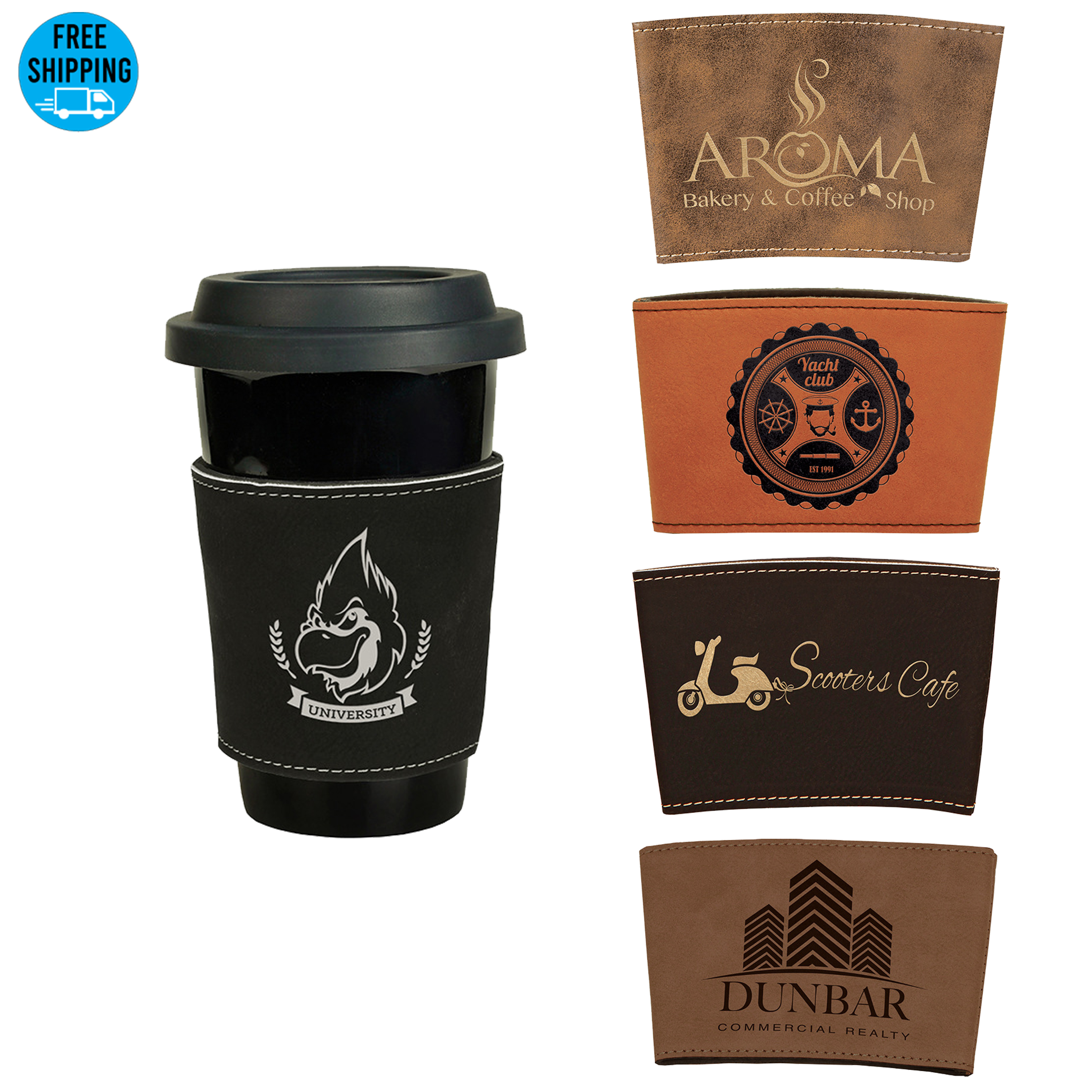 Reusable Leatherette Mug Sleeve 4