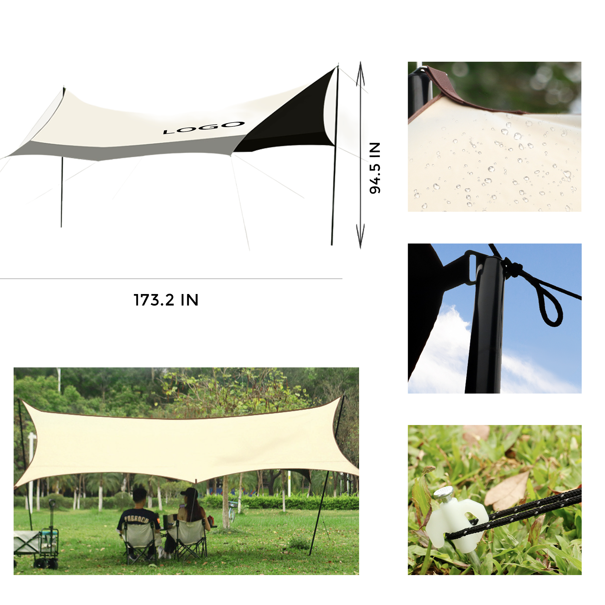 MOQ 1 PCS Stylish Outdoor Sunshade Canopy 2