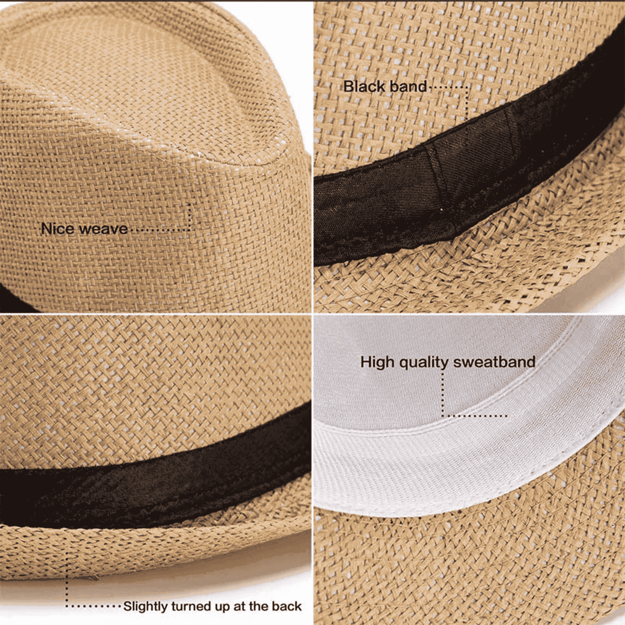 Eco Friendly Natural Straw Fedora Panama Hat 3