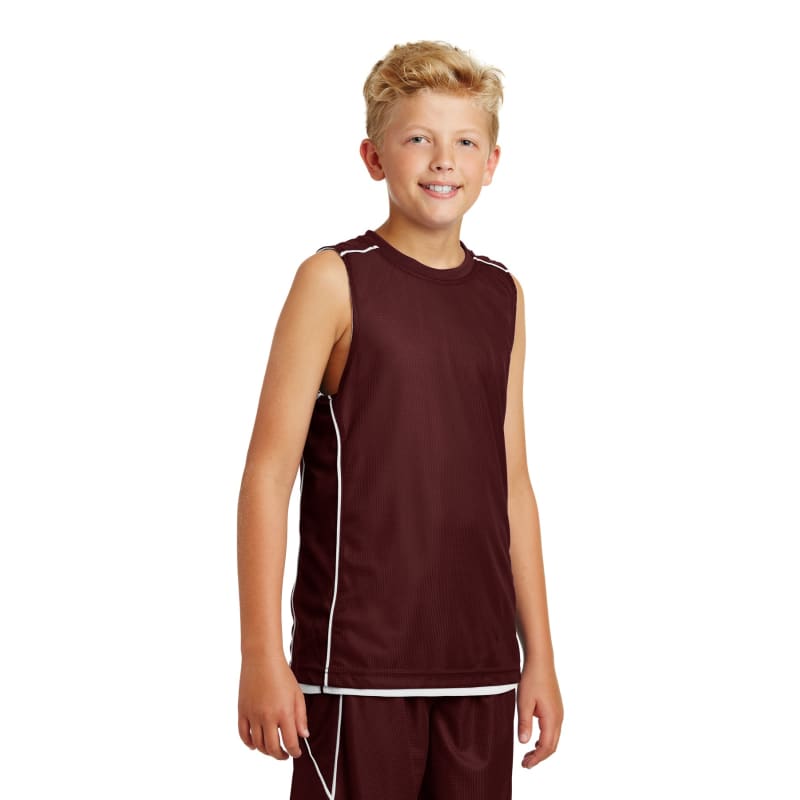 Sport-Tek Youth PosiCharge Mesh Reversible Sleeveless Tee. 6