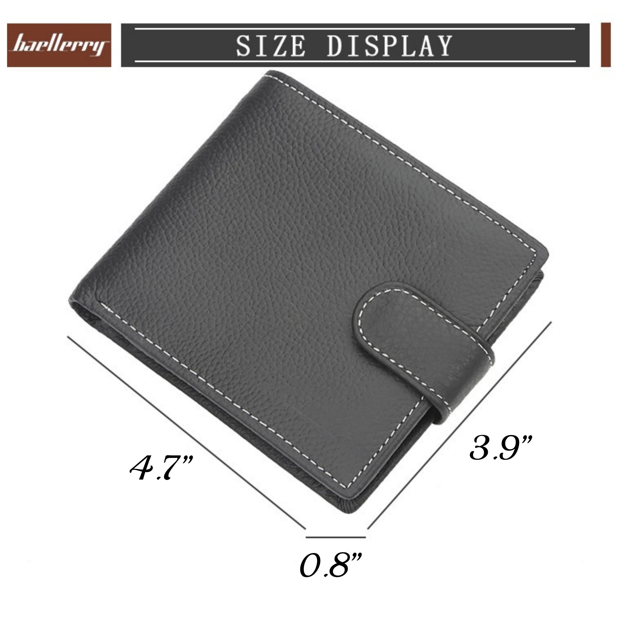 Men's Leather Short Zipper Hasp Purse 2