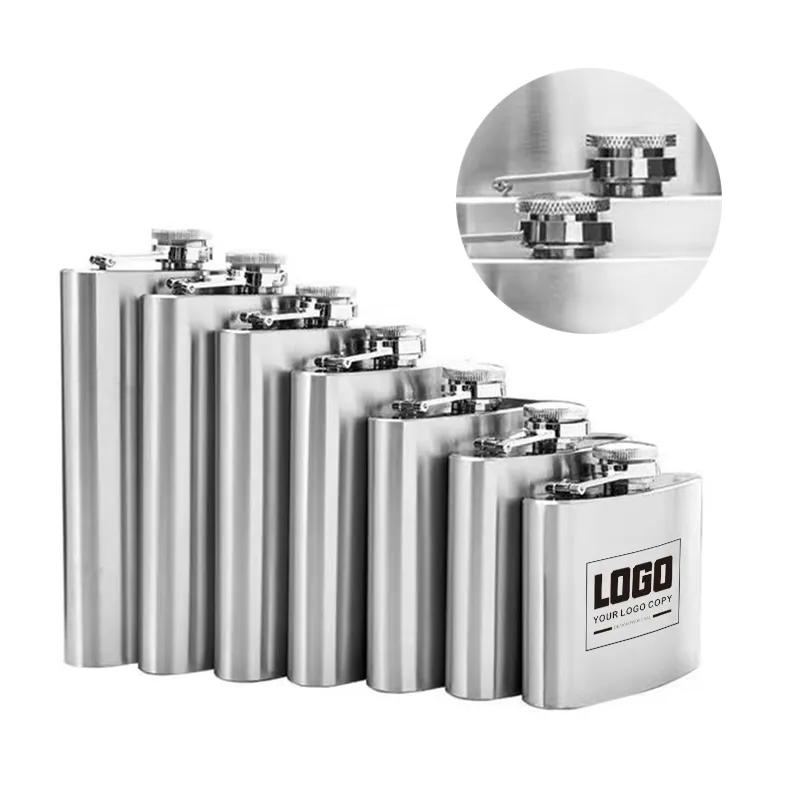 4 Oz. Stainless Steel Flask, custom water bottle with logo imprint 2