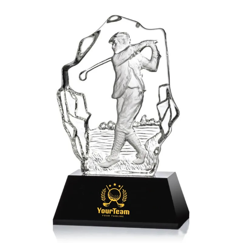 Crystal Golf Player Trophy 7