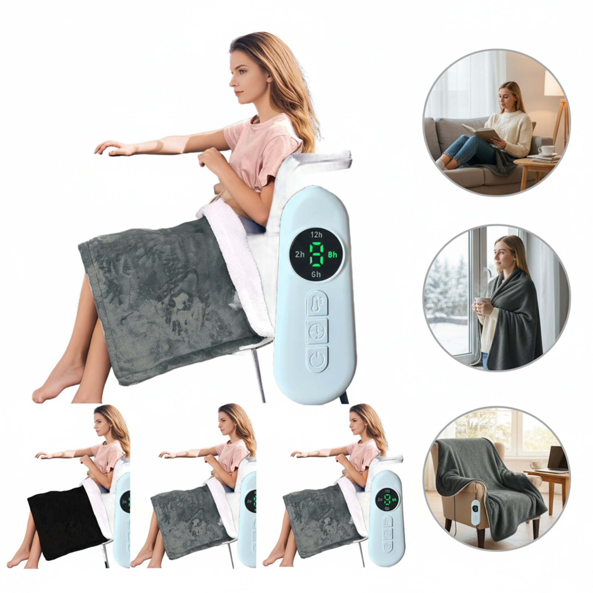 Electric Heating Blanket Knees Blanket Washable Office Warming Throw 5