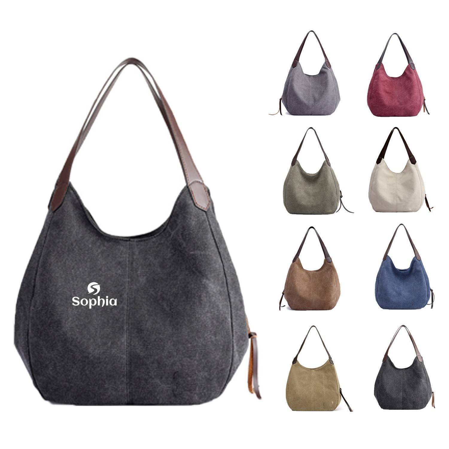 Canvas Tote Shoulder Bags, custom tote bag with logo imprint 3