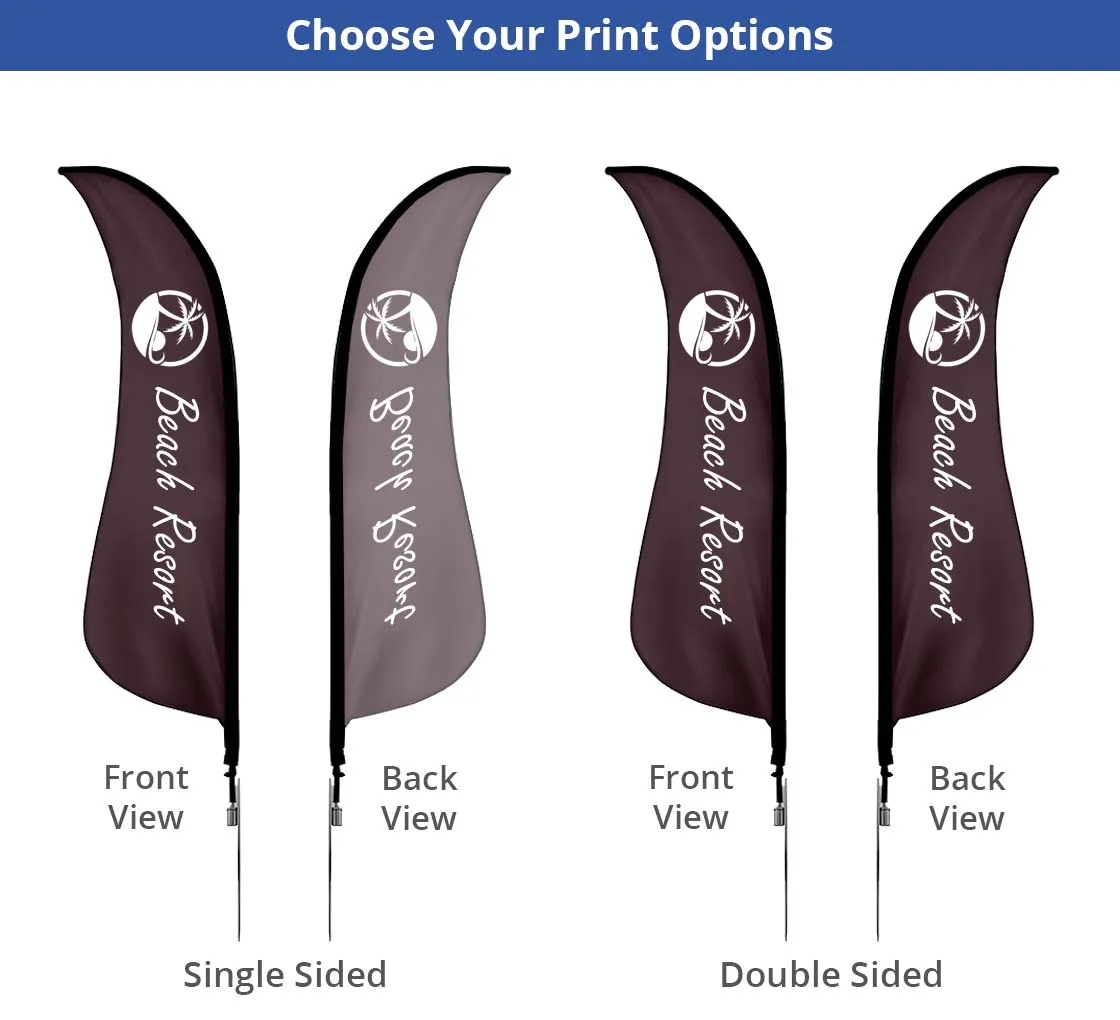 Shark Fin Flags, Single Sided Package (2.42ft x 6.67ft) 3