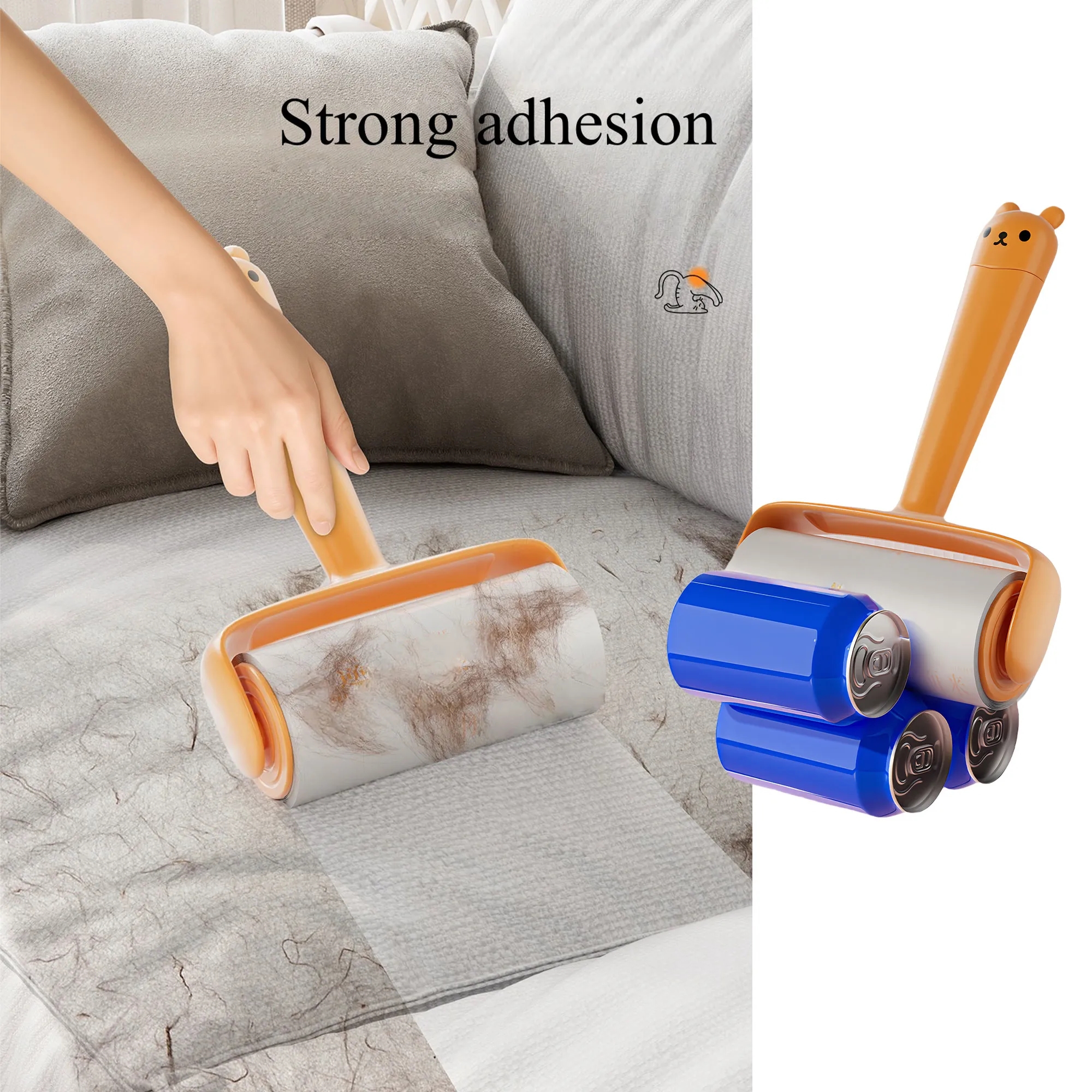 Super Sticky Pet Hair Roller Refill Paper With Bear Handle 7