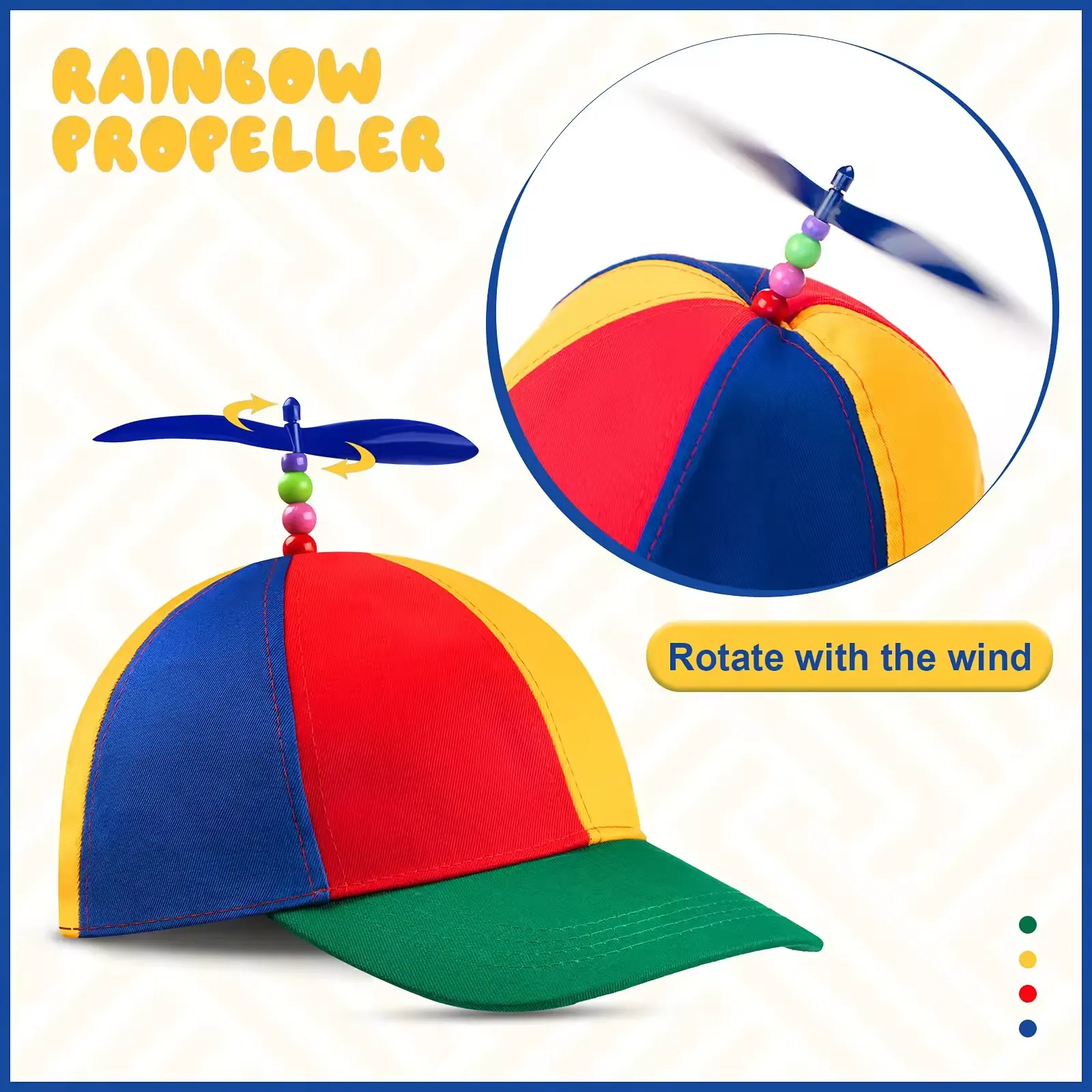 100% Cotton Detachable Propeller Bamboo Dragonfly Shade Cap 5