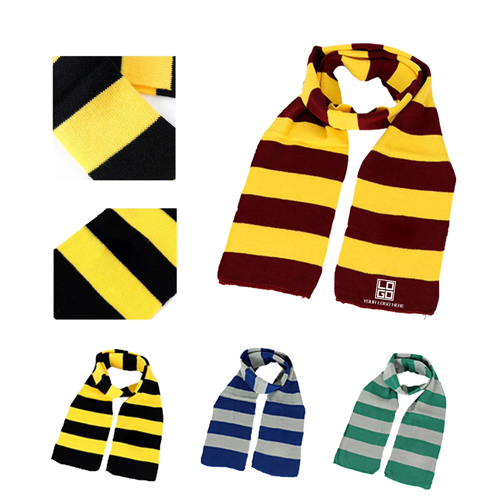 Colorful Knitted Striped Scarf MOQ30pcs 2