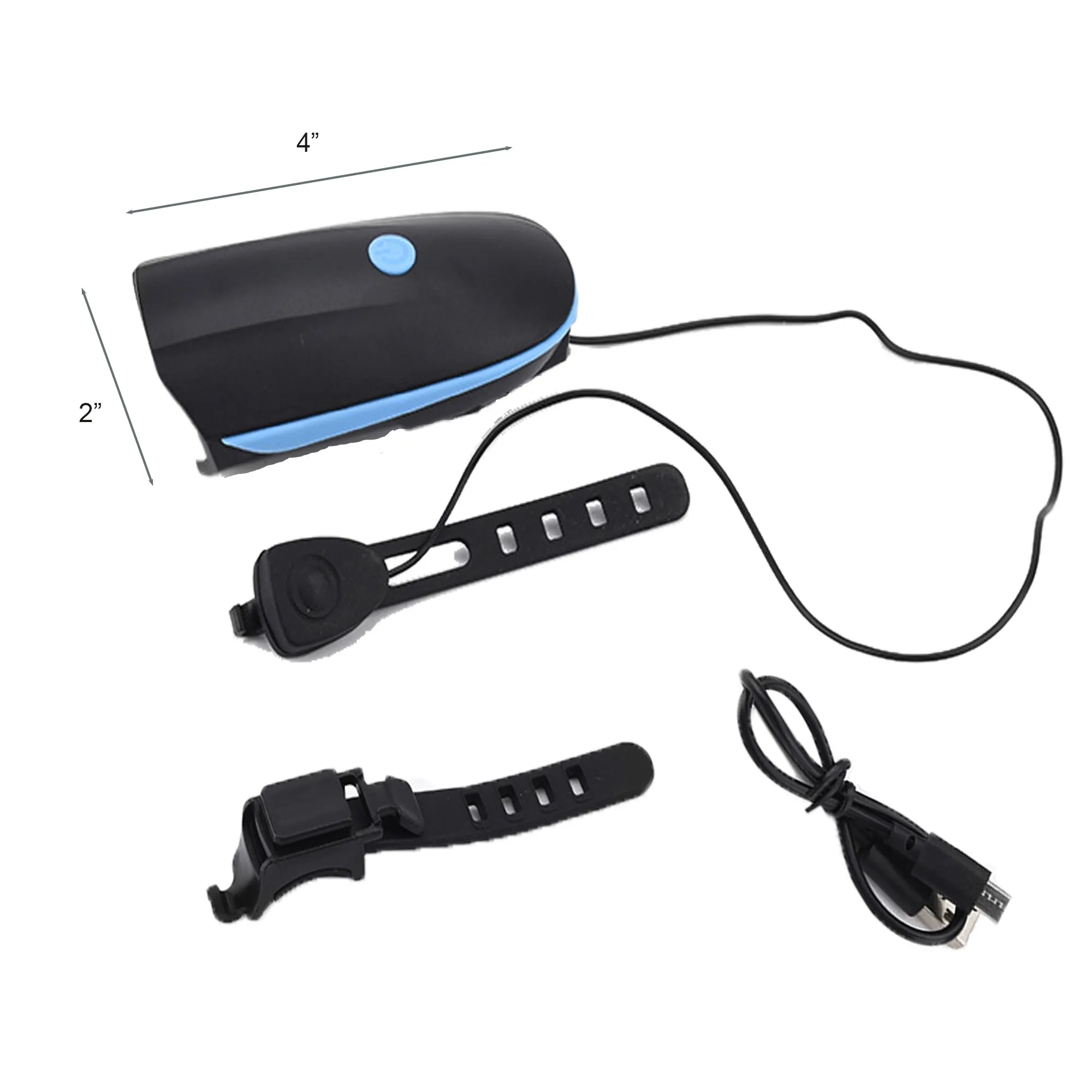 USB Charge Bike Headlight With Mini Horn 3