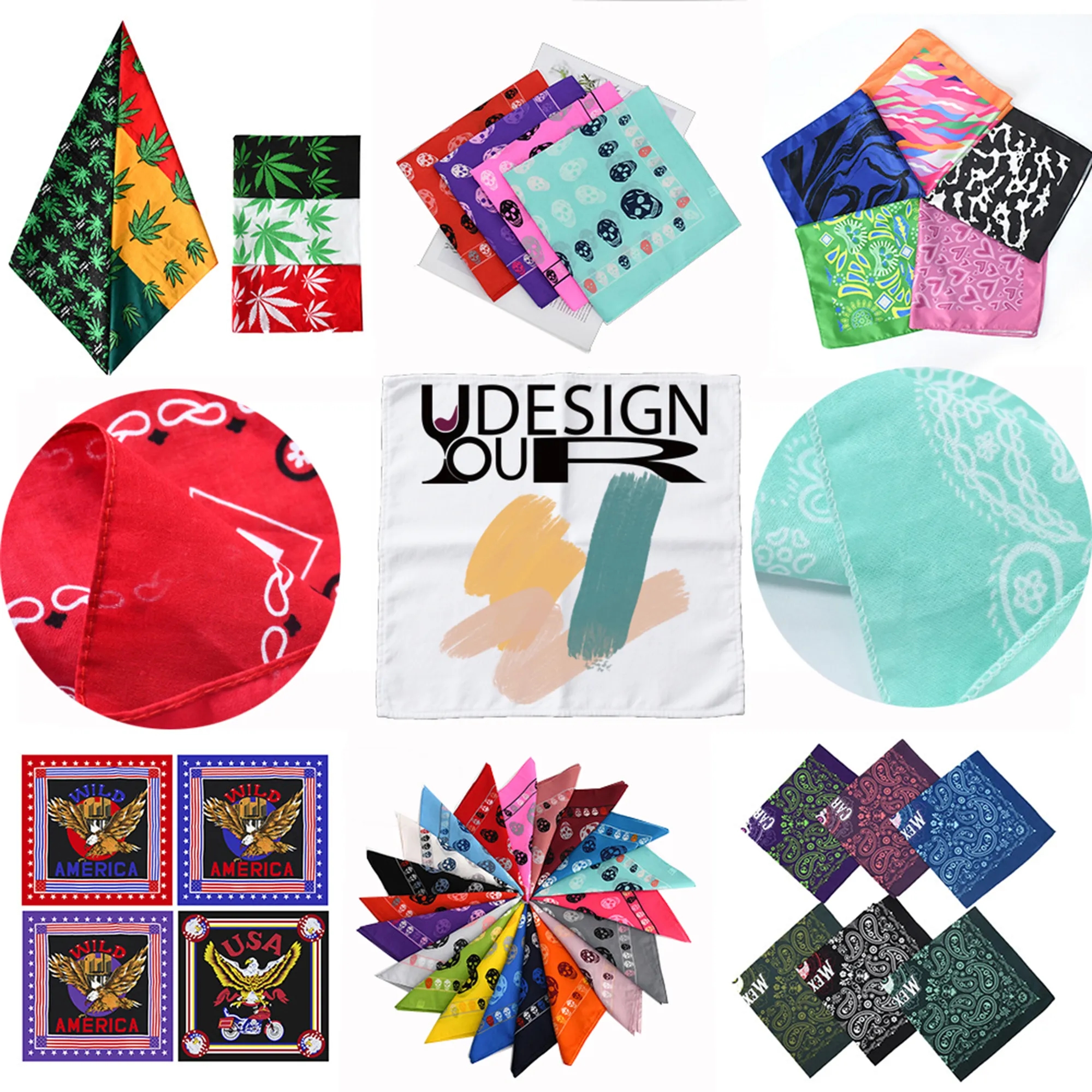 Customizable Polyester Paisley Bandana Hip-hop Dance Scarf