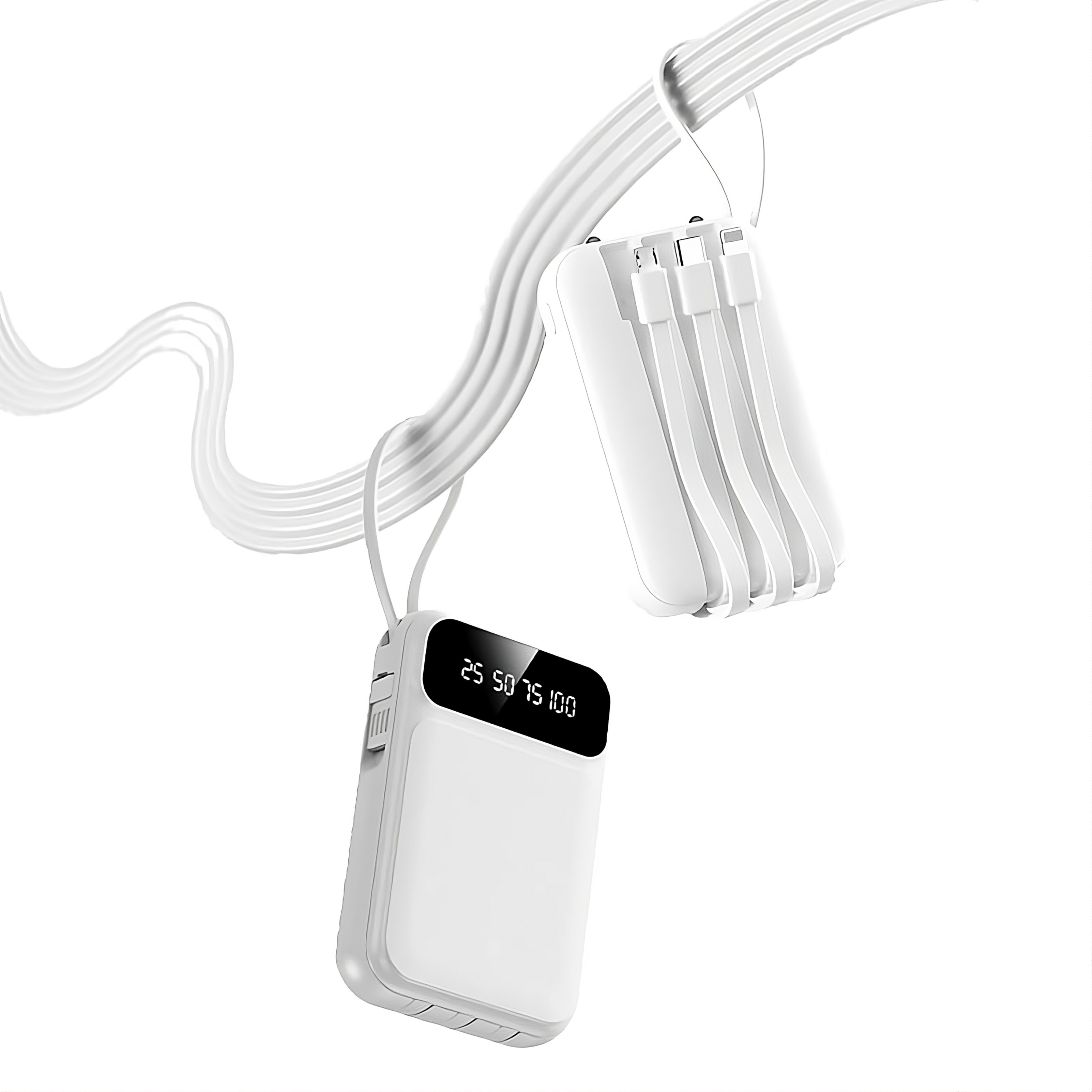 10,000 mAh Multi-Cable Flashlight Power Bank 2