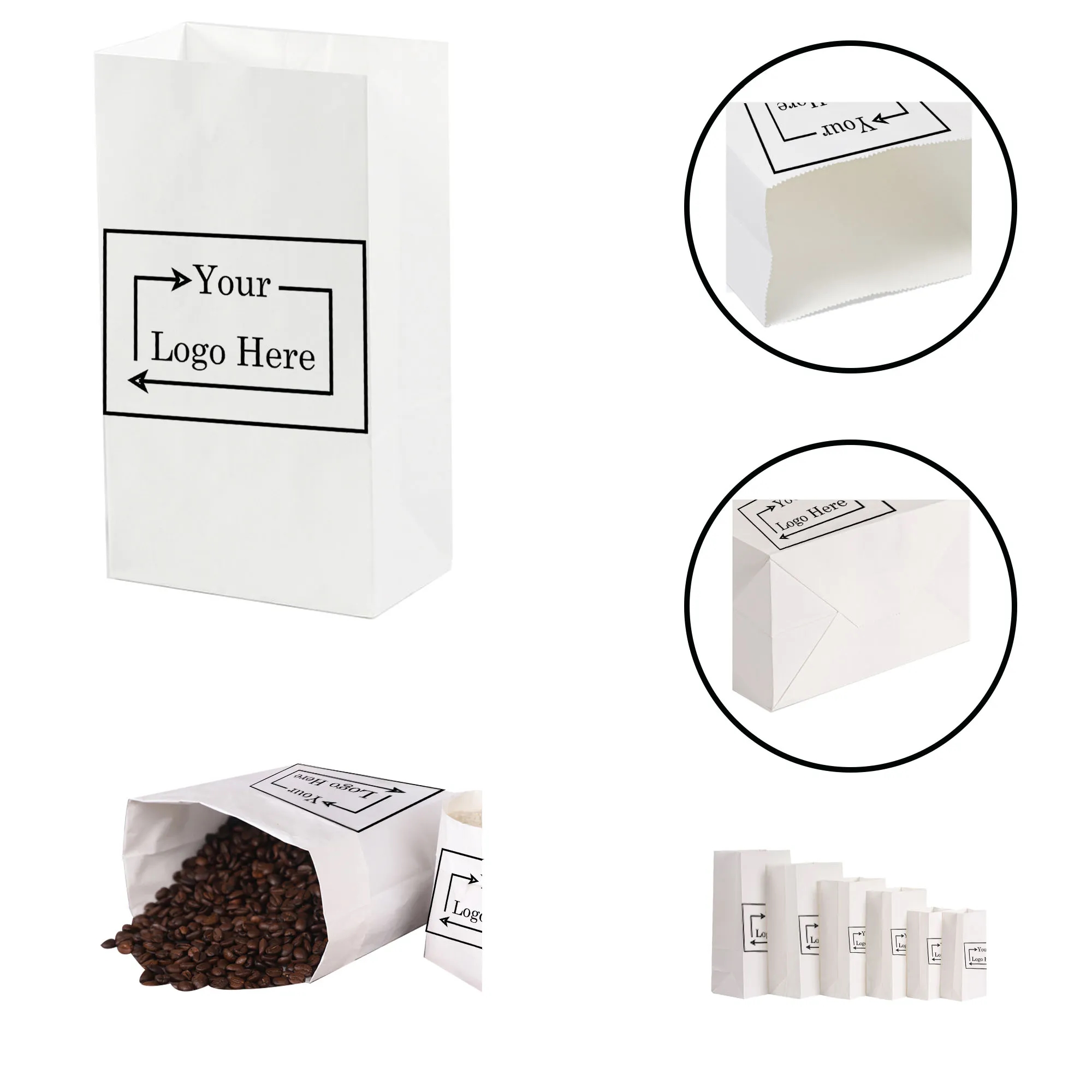 Sublimation White Kraft Paper Merchandise Bag 4