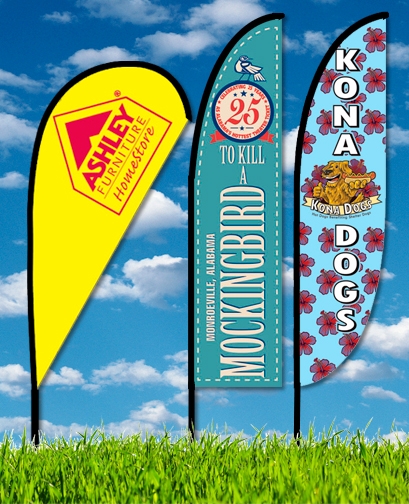 Rush 24 Hour Zoom 3 Flags w/ Stand- 10ft Single Sided Graphic