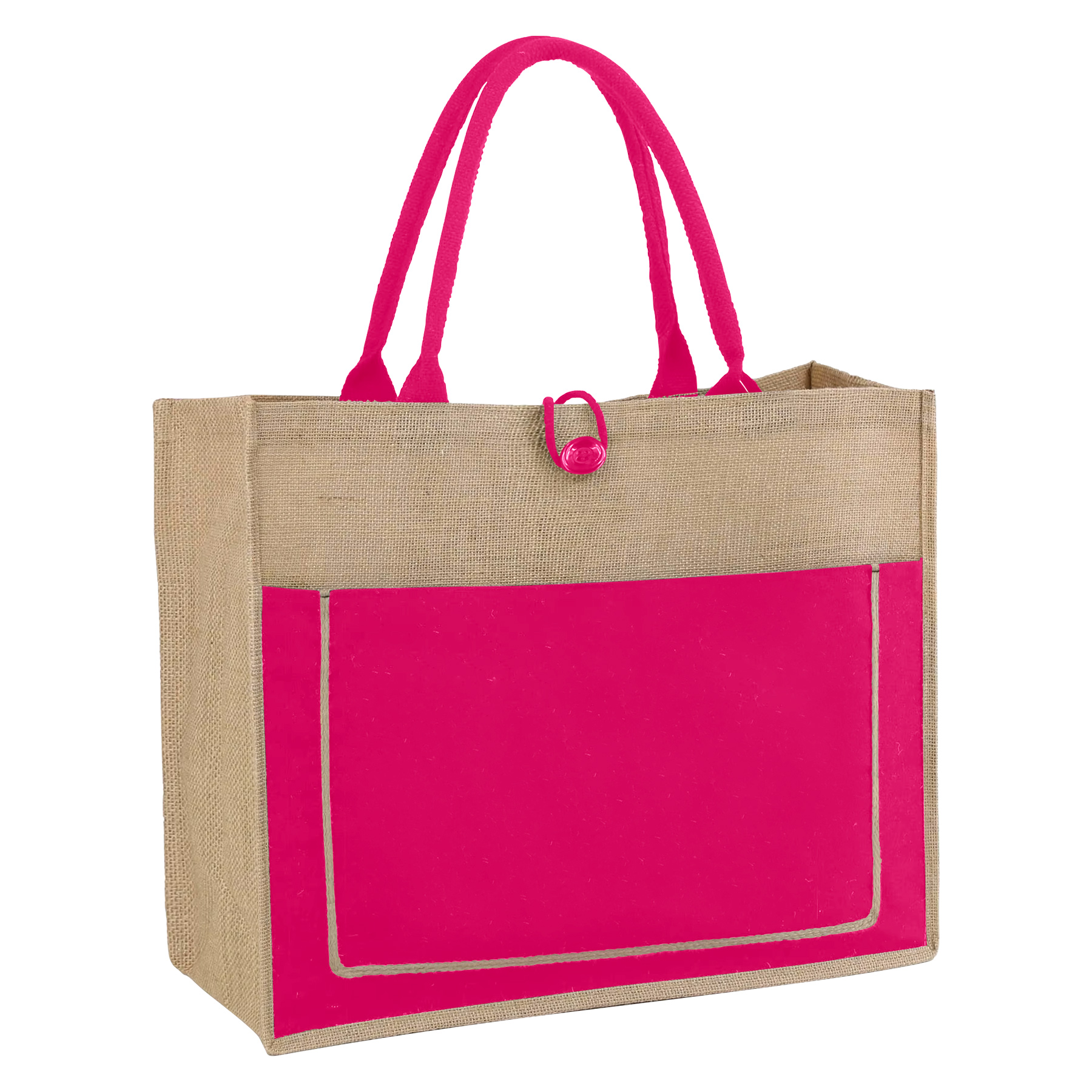 Jute Shopping Pocket Tote Bag With Gusset (11.8'' x 13.8'' x 5.5'') 8