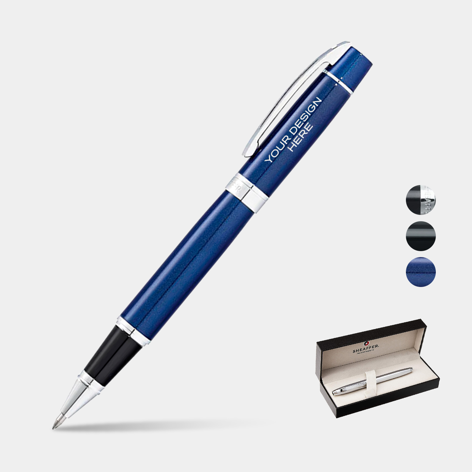 SHEAFFER® 300 Glossy with Chrome Trim Executive Rollerball Pen w/ Gift Box 1