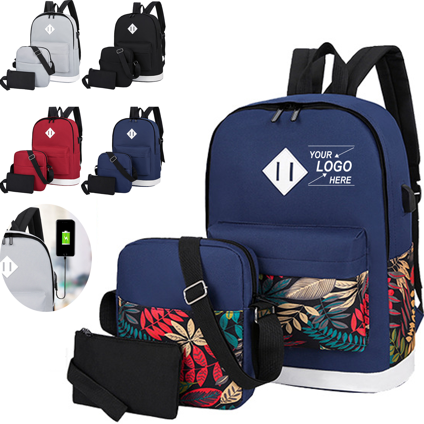 3-in-1 Business Laptop Backpack Set