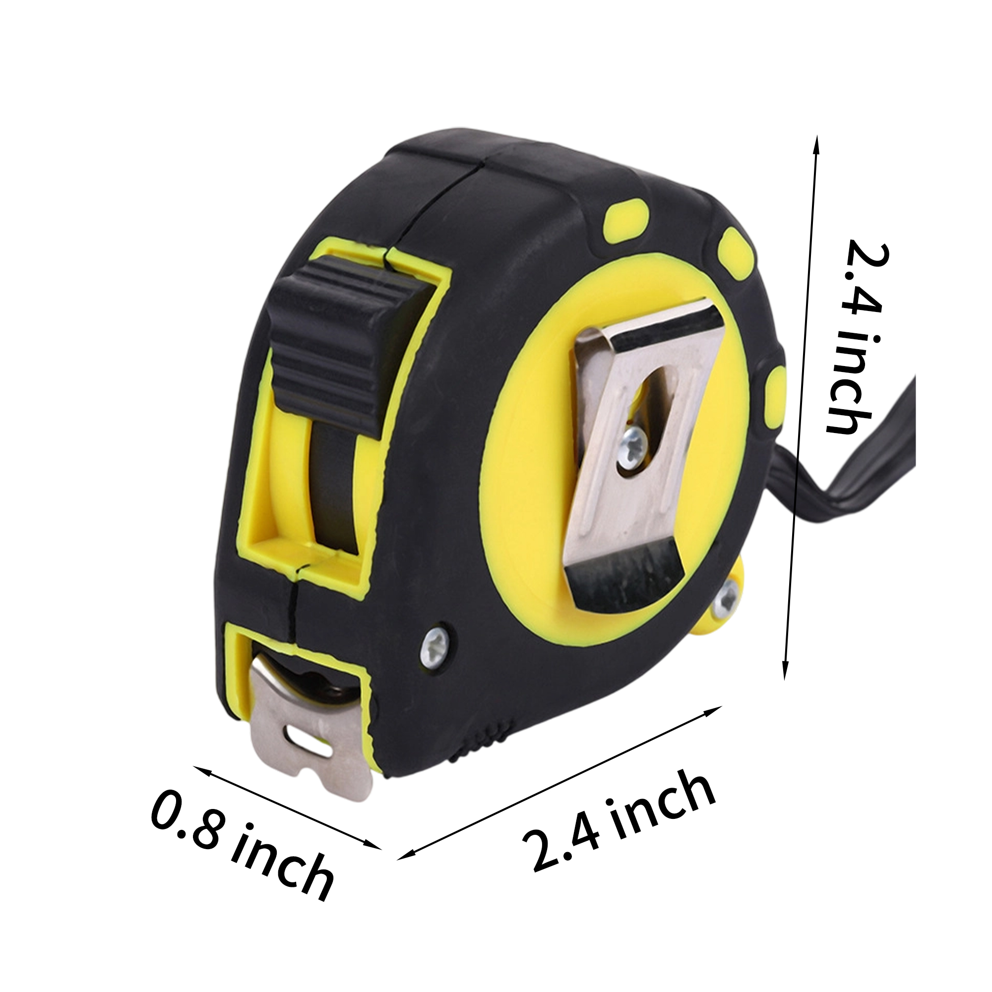 Round Steel Measuring Tape With Retract Button 10' Length 2