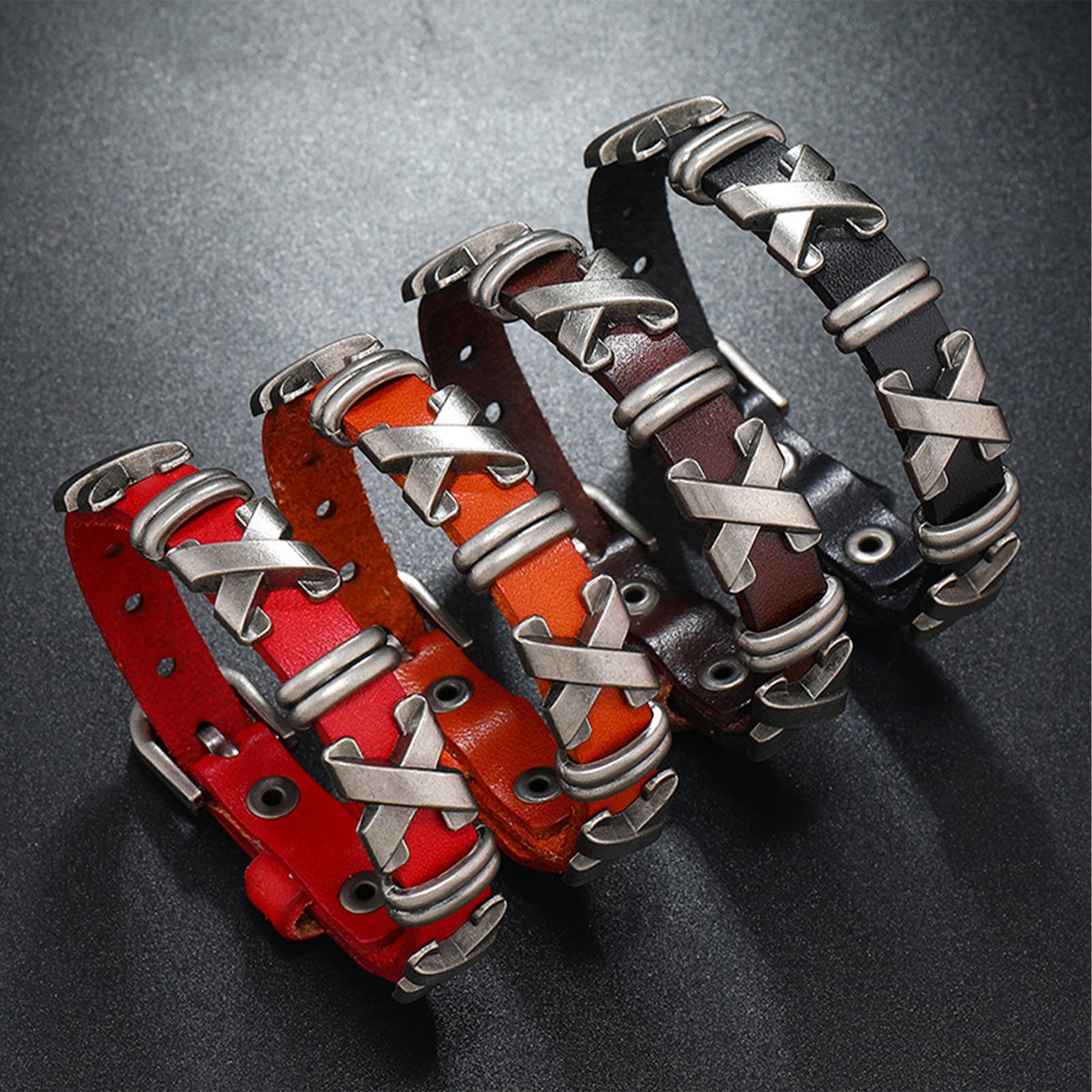 PU Personality trend rock bracelet 4