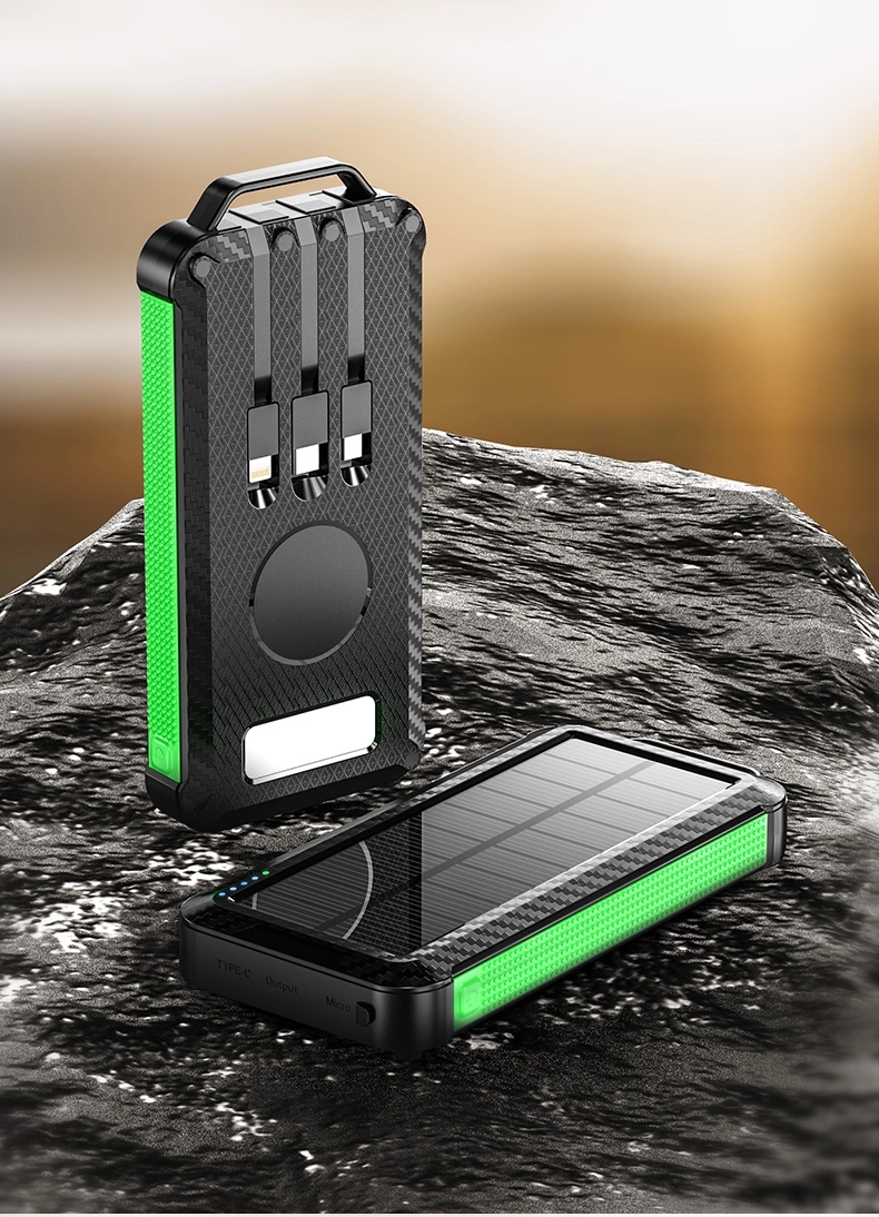 QI Wireless Solar Power Bank 10000mAh With LED Light 6