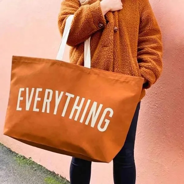 Large Eco-Friendly Canvas Tote Bag for Sustainable Shopping, custom tote bag with logo imprint 7