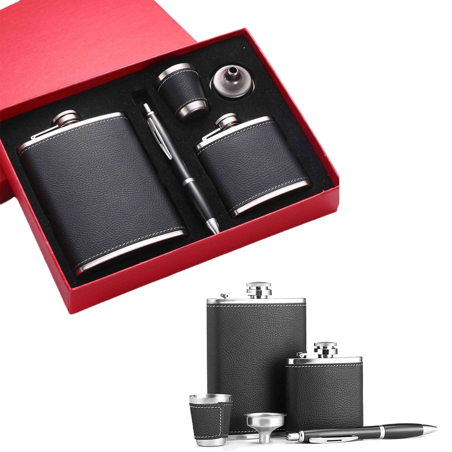8oz Stainless Steel Flask Set 7
