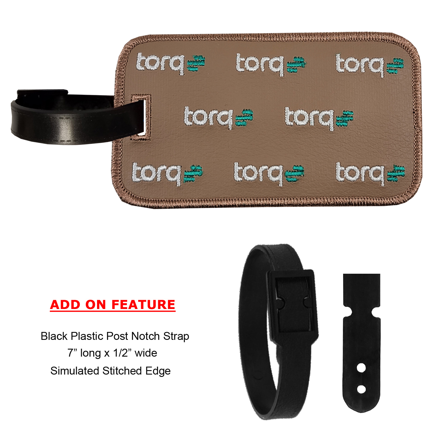 Embroidered Faux Leather Luggage Tag 4