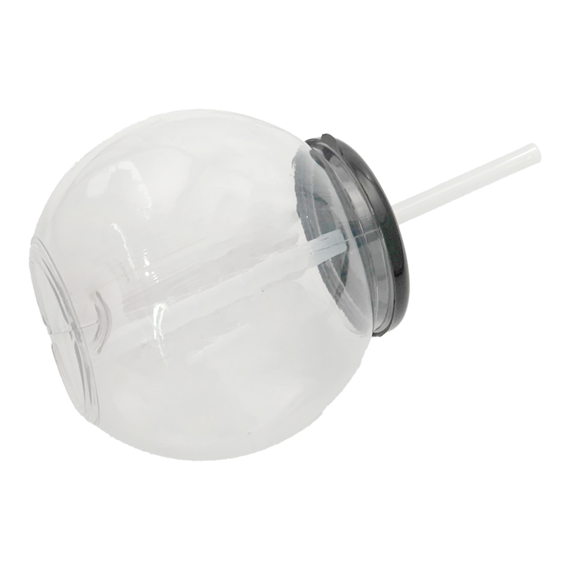 Bubble-Shaped Drinkware with Straw, custom plastic cup with logo imprint 6