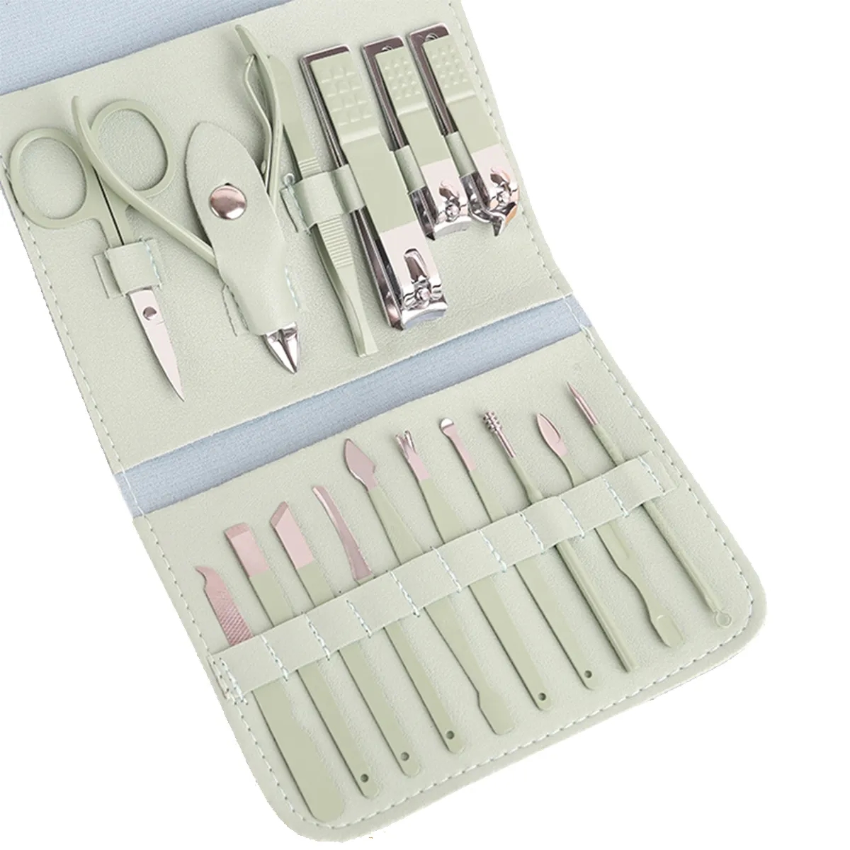 Nail Clippers Tool 16Pcs Set With Pu Leather Travel Case 1