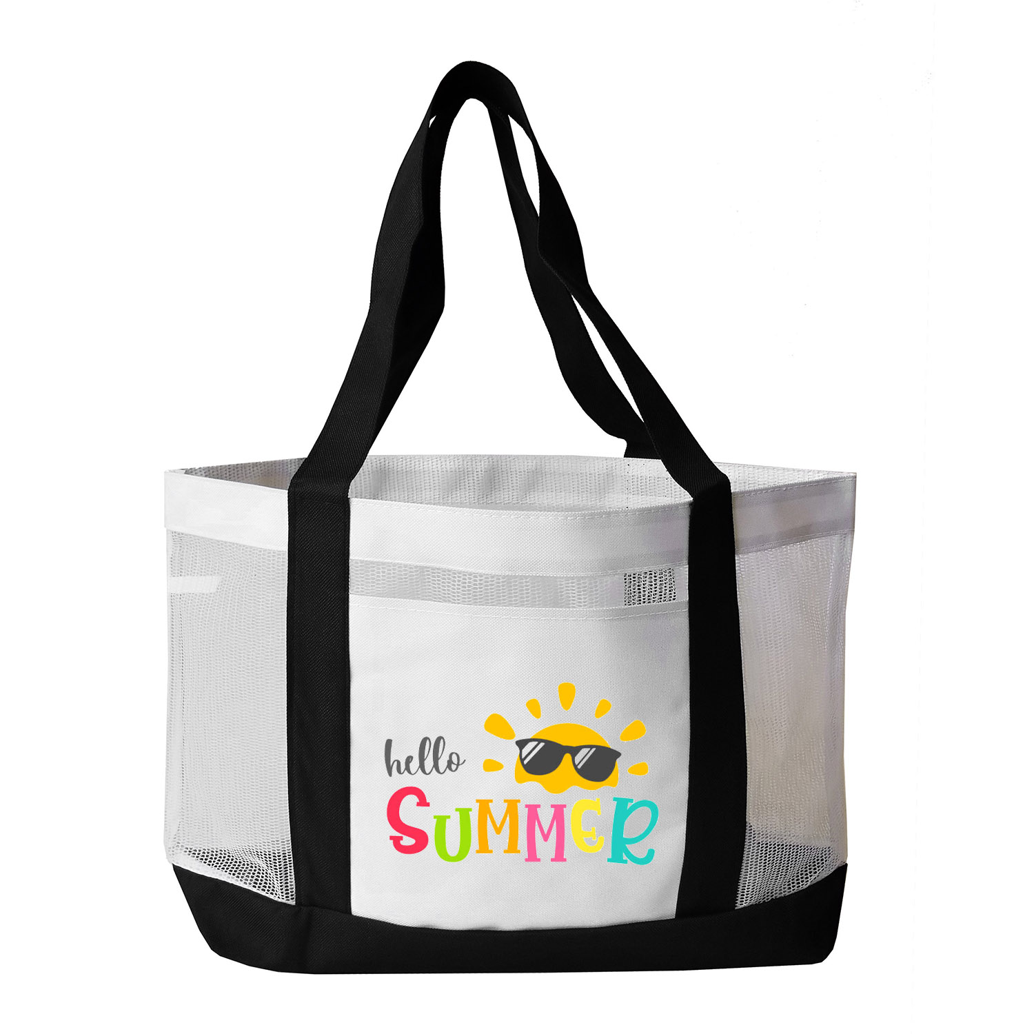 Color Trim Mesh Open Tote 3