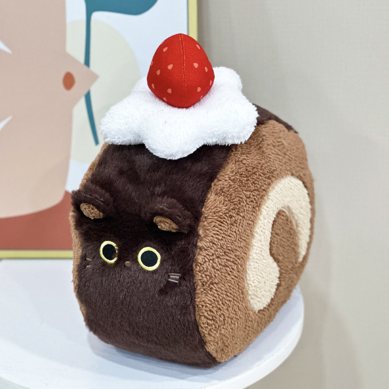Kawaii Strawberry Swiss roll Plush Pillow Stuffed Toy 6