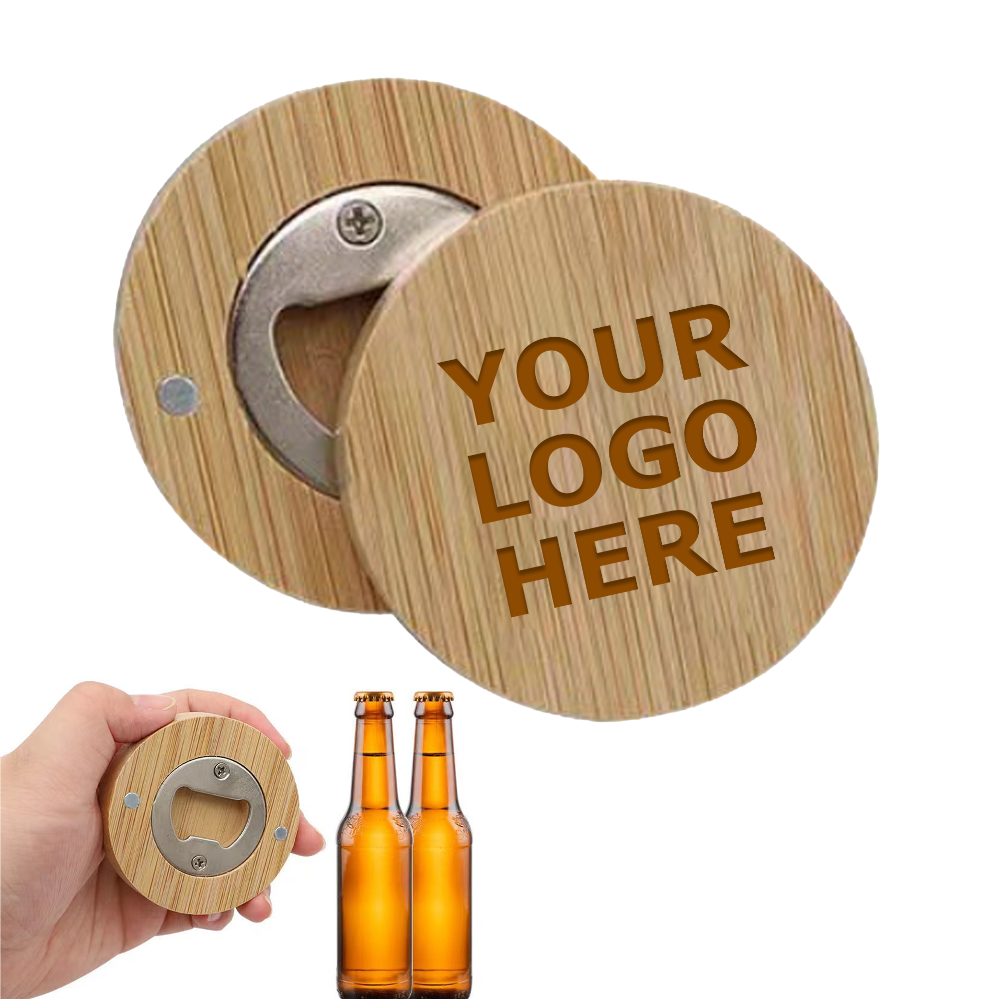 Creative Wooden Bottle Opener Engraved With Logo 1