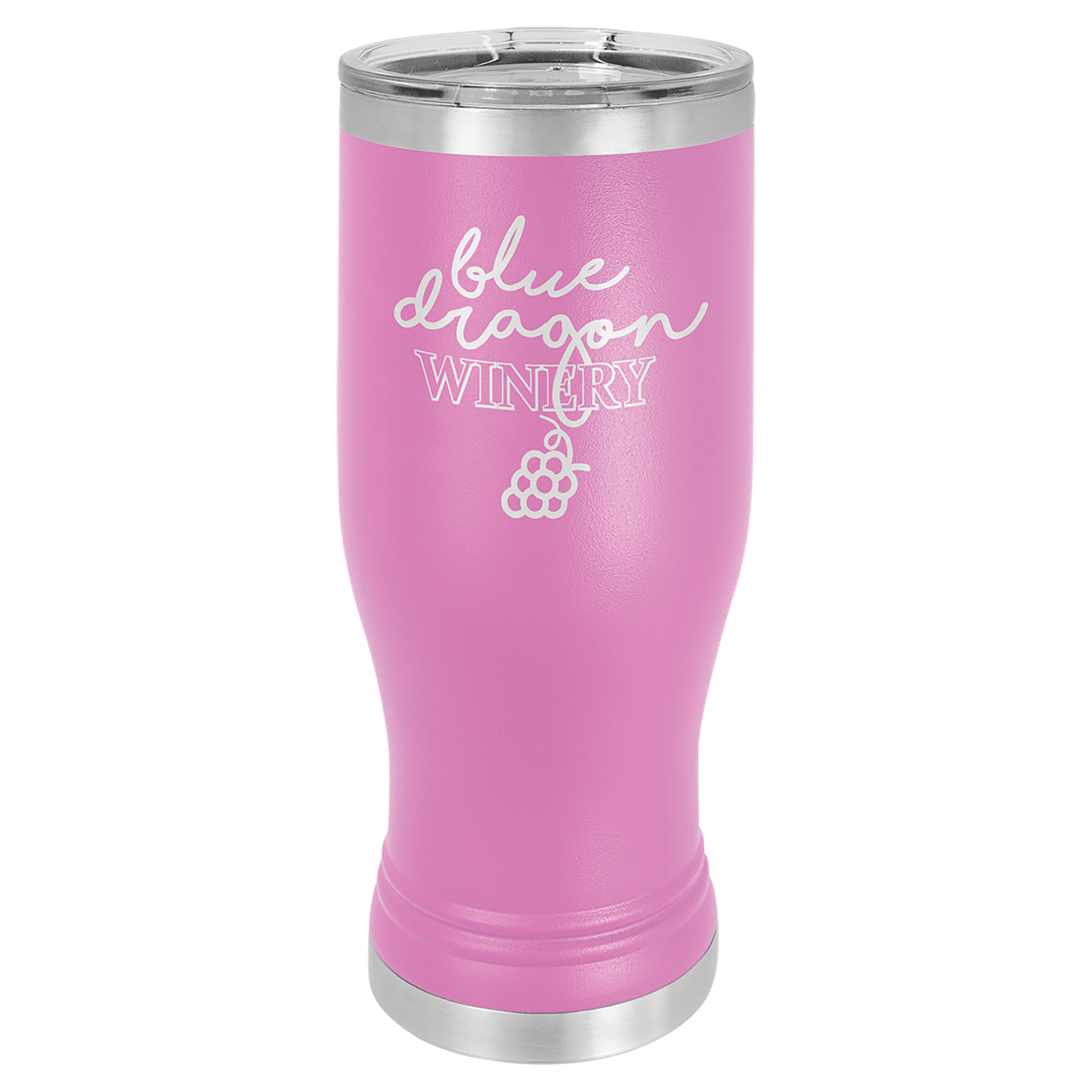 Polar Camel Light Purple 20 oz. Pilsner with Clear Lid 1