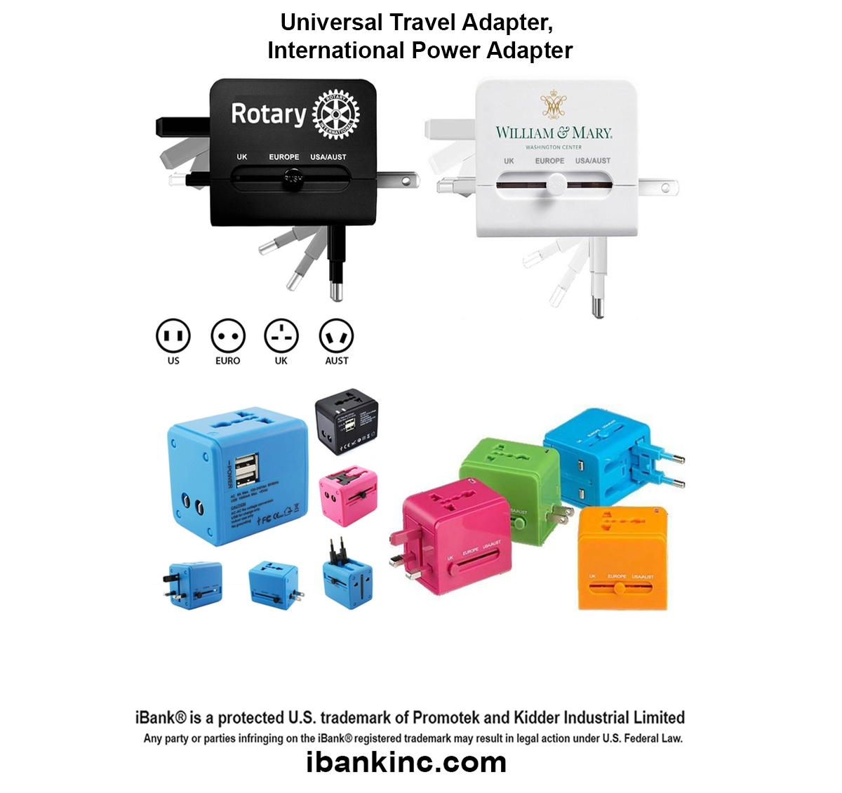 iBank ® Universal Travel Adapter, International Power Adapter 1