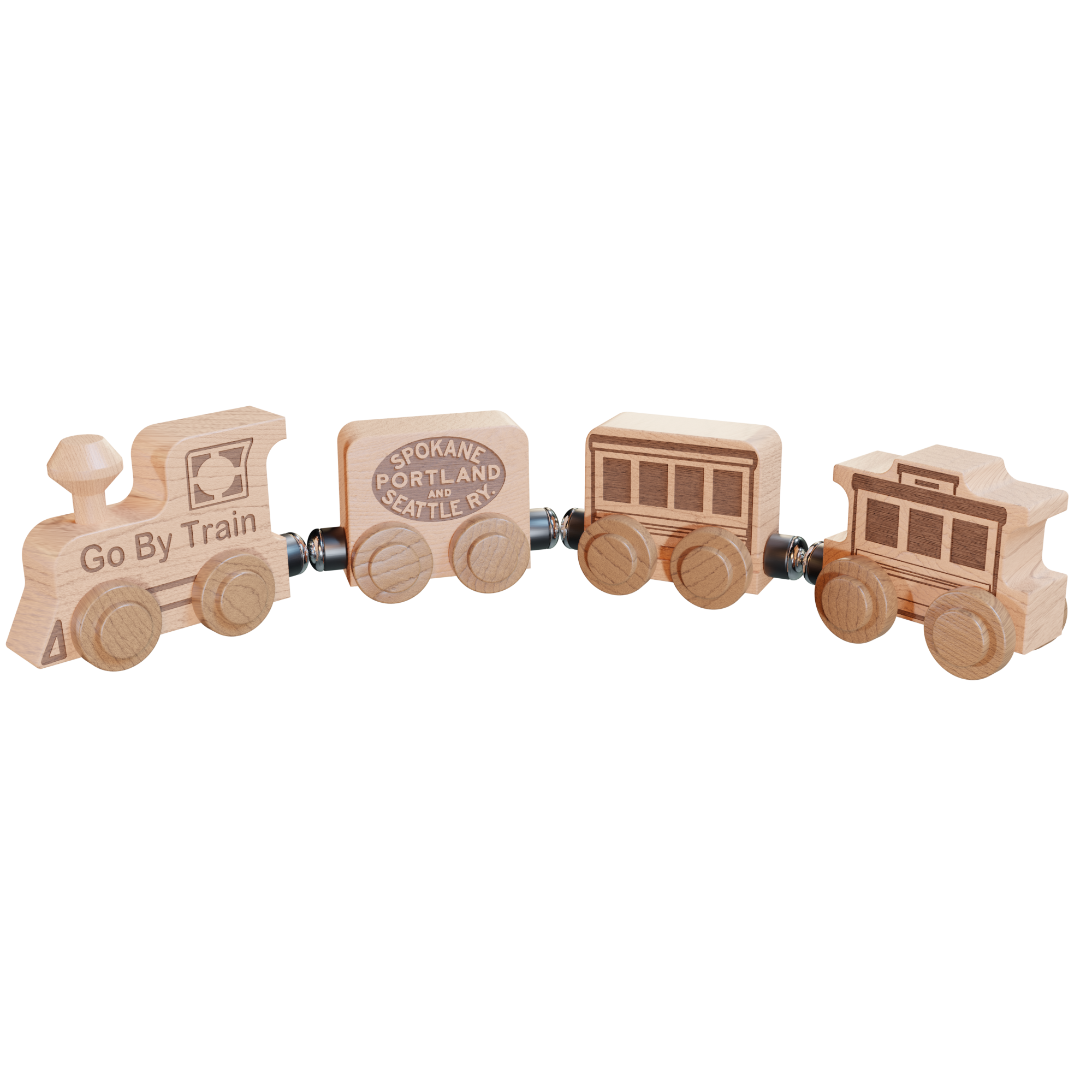 Wood Train Timber Boxcar LASER 3