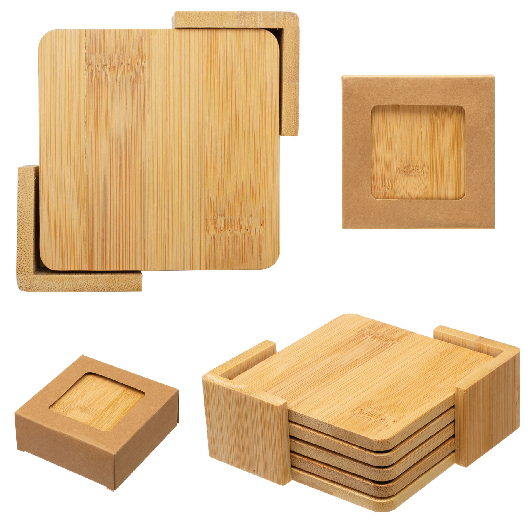 Bamboo Coaster Set 3