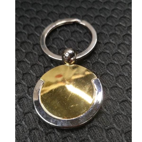 Gold and Silver Round Keychain 3